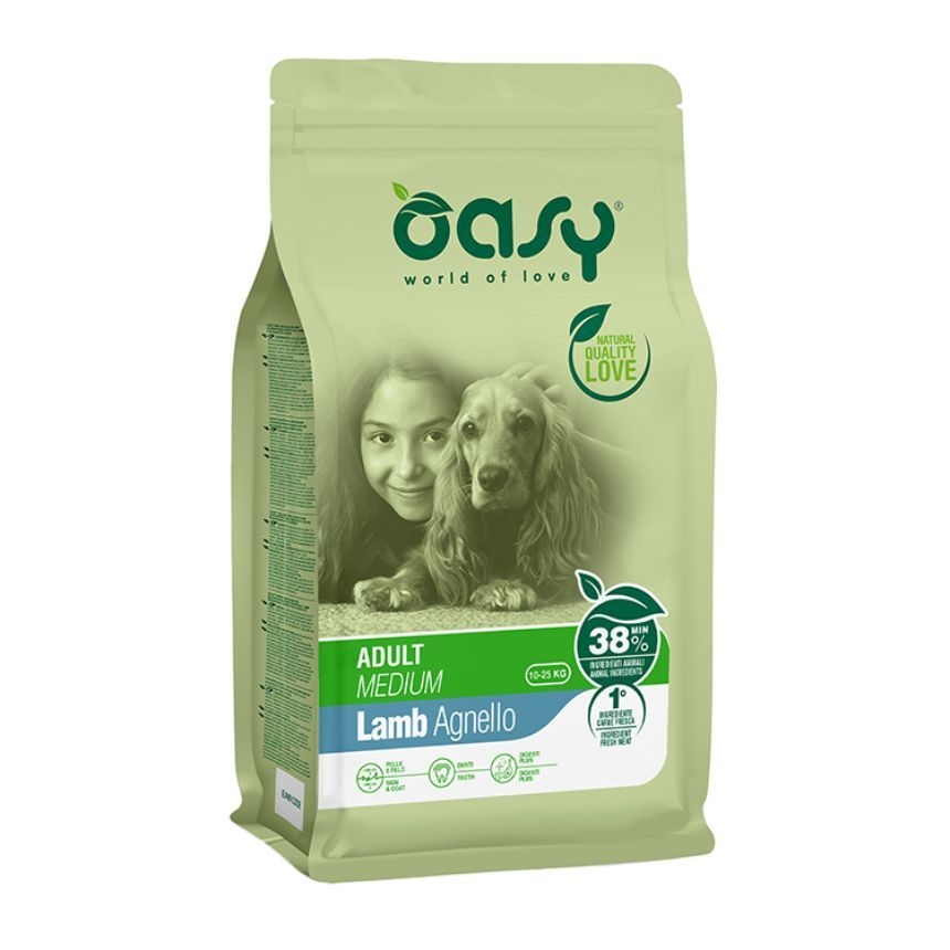 oasy adult medium dog food with lamb