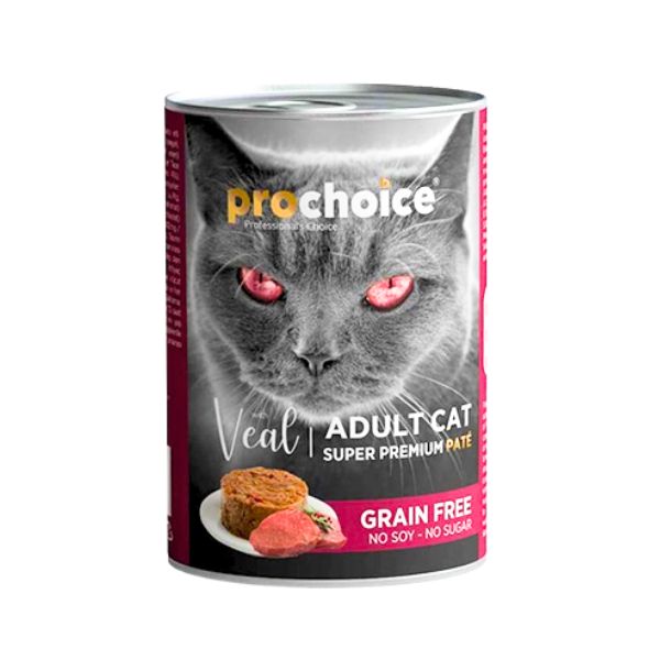 PROCHOICE ΚΟΝΣΕΡΒΑ ΓΑΤΑΣ PATE GRAIN FREE ΜΕ ΜΟΣΧΑΡΙ 400gr